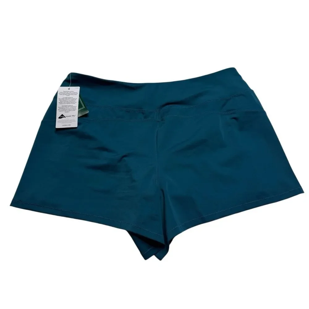 NWT LL Bean UPF 50+ UV Protection Lycra Swim Shorts Athletic Deepwater Blue 10
